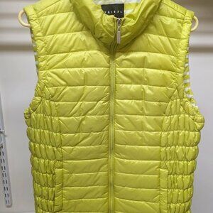 Vest, Quilted, Tribal, Bright Green, Snap Pockets, Size Large